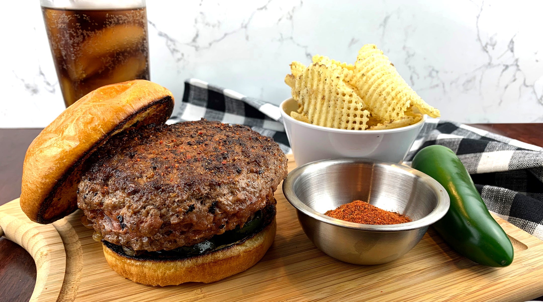 Chipotle Cheddar Cheese Stuffed Burger | B.T. Leigh's Sauces and Rubs