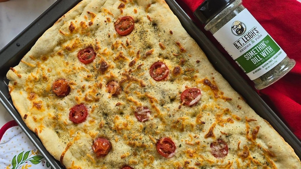 Somethin' To Dill With Focaccia with Tomatoes & Mozzarella by Diana H. Koss