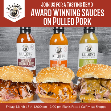 Live Demo - Award Winning Sauces on Pulled Pork at Rian's Fatted Calf