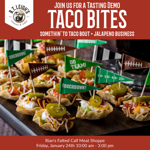 Tasting Demo - Taco Bites at Rian's Fatted Calf Meat Shoppe