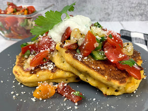 Green Chile Cheddar Hoecakes