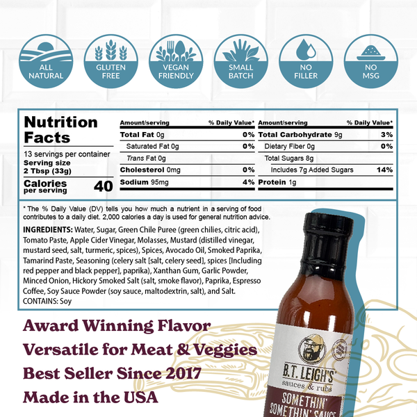 Somethin' Somethin' Sauce - Sweet & Tangy Barbecue Sauce - 15 oz Bottle