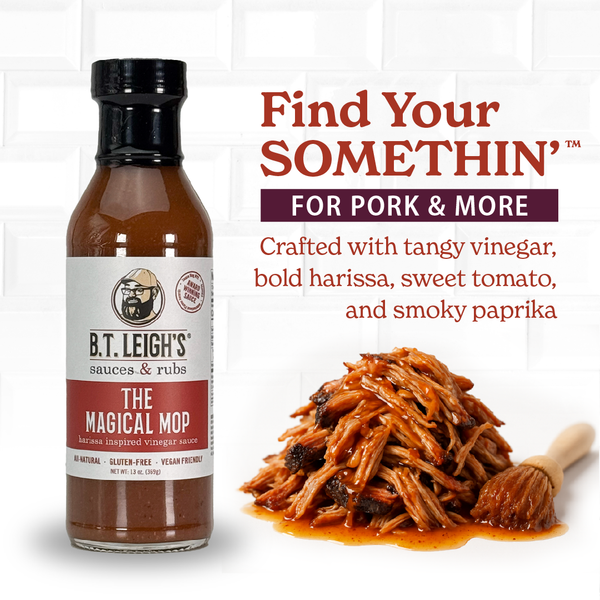 The Magical Mop - Harissa Inspired Carolina Vinegar Sauce - 13 oz Bottle