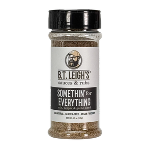 Somethin' For Everything - Salt, Pepper, & Garlic Blend - 4.2 oz Bottle - B.T. Leigh's Sauces and Rubs - Seasonings & Spices