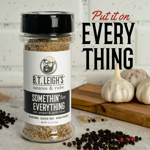 Somethin' For Everything - Salt, Pepper, & Garlic Blend - 4.2 oz Bottle - B.T. Leigh's Sauces and Rubs - -  - -  - - #tag1# - - #tag2# - - #tag3#