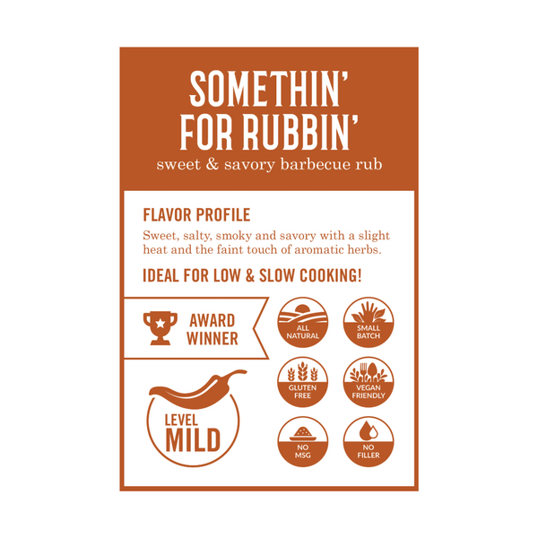 Somethin' For Rubbin' - Sweet & Savory Barbecue Rub - 24 oz Bottle - B.T. Leigh's Sauces and Rubs - -  - -  - - #tag1# - - #tag2# - - #tag3#