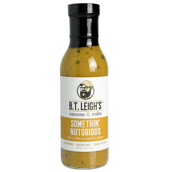 Somethin' Nutorious - Spicy African Peanut Sauce - 12 oz Bottle - B.T. Leigh's Sauces and Rubs - -  - -  - - #tag1# - - #tag2# - - #tag3#