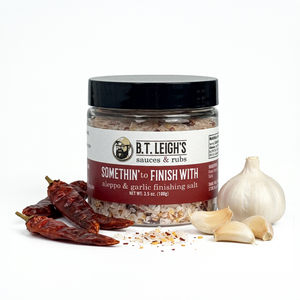 Somethin' To Finish With - Garlic & Aleppo Finishing Salt - Mild Medium Heat Salt