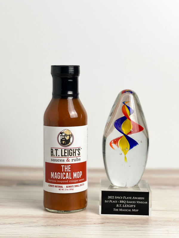 The Magical Mop - Harissa Inspired Carolina Vinegar Sauce - 13 oz Bottle - B.T. Leigh's Sauces and Rubs - -  - -  - - #tag1# - - #tag2# - - #tag3#