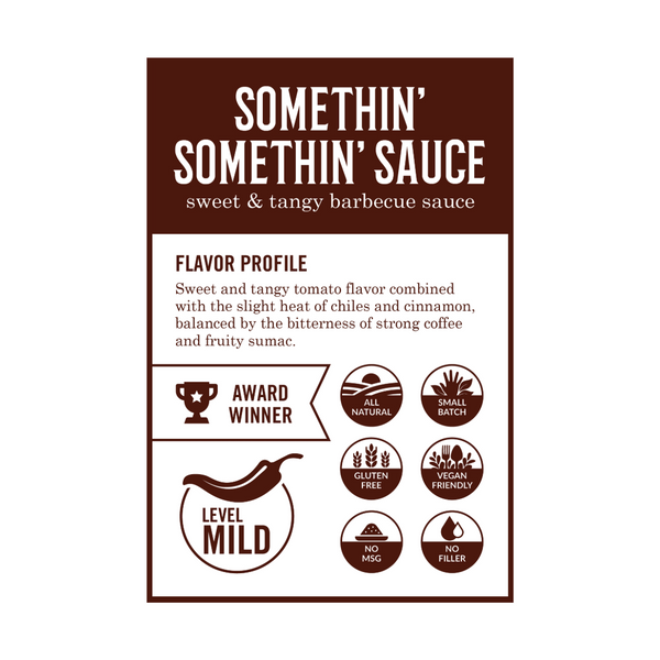 Somethin' Somethin' Sauce - Sweet & Tangy Barbecue Sauce - 15 oz Bottle
